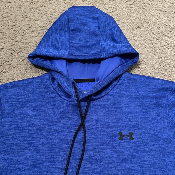 Under Armour ColdGear Mens Long Sleeve Pullover Loose Hoodie Royal Blue Size M - Picture 3 of 9